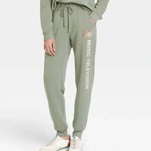 MTV Sage Green & Leopard Comfy Pajama Set